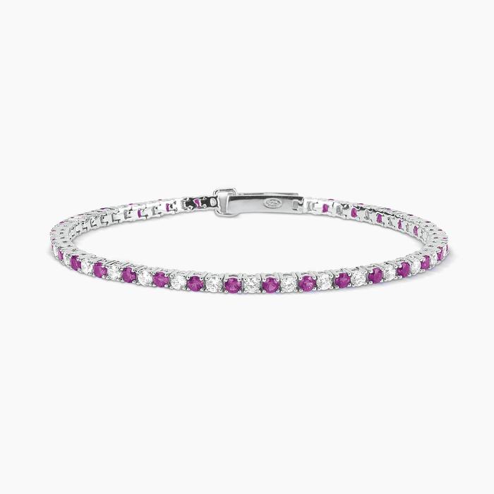 Bracciale tennis con rubini sintetici Tennis Club