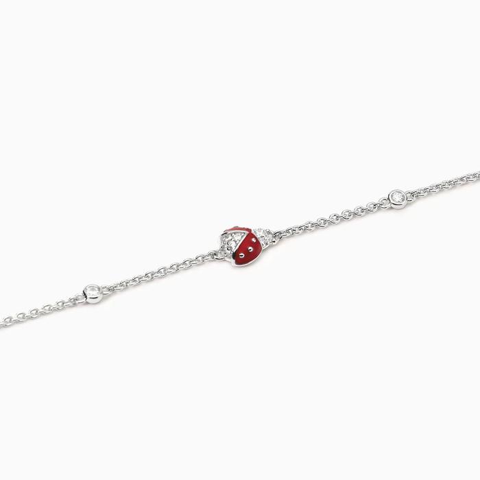 Bracciale in argento con catena e coccinella Coccinelle