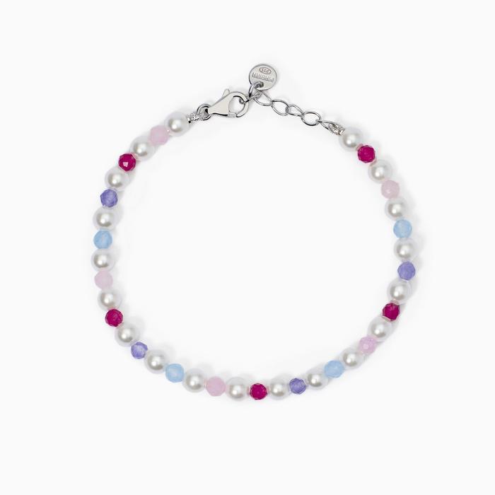 Bracciale da bambina con giada e perle Lollipop