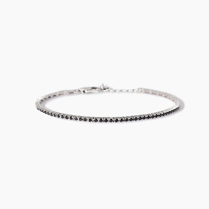 Bracciale tennis uomo con zirconi neri Tennis Club