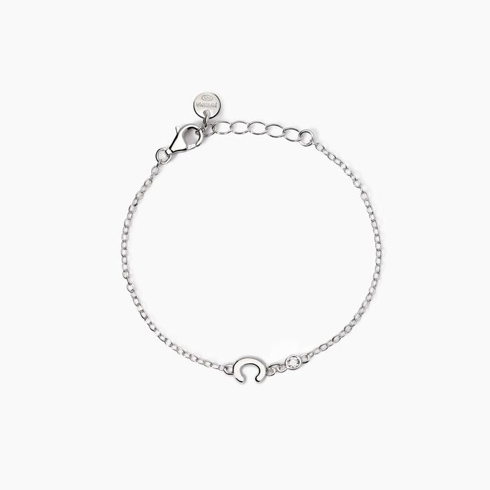 Bracciale neonato con lettera C e diamante Lab-Grown Welcome Baby