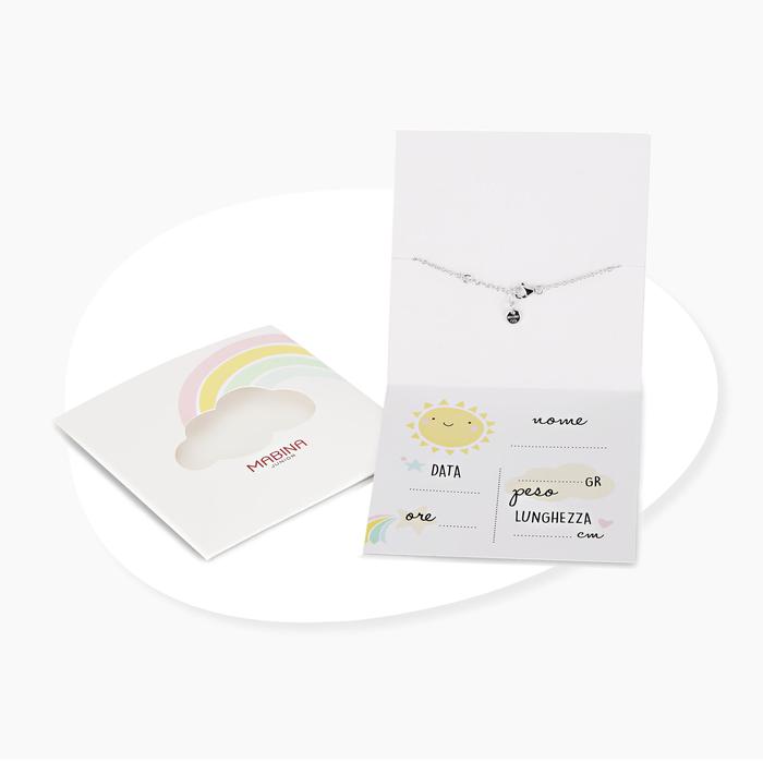 Bracciale neonato con lettera I e diamante Lab-Grown Welcome Baby