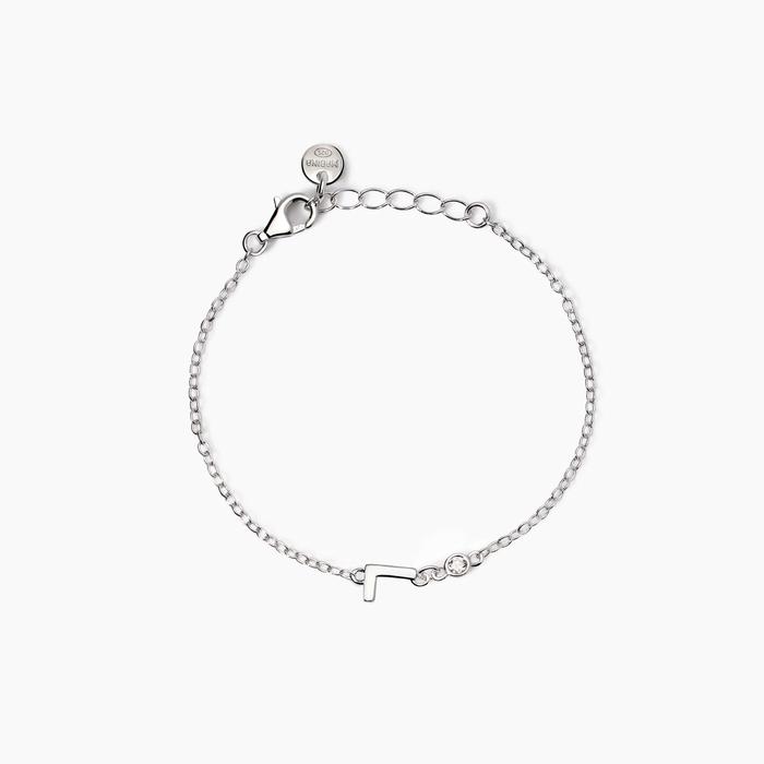 Bracciale neonato con lettera L e diamante Lab-Grown Welcome Baby