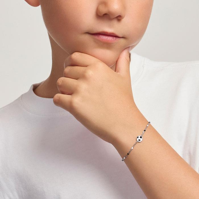 Bracciale con pallone e inserti bianchi e neri W Il Football