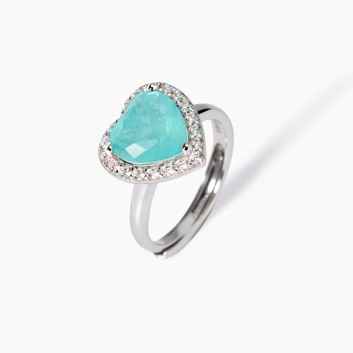 Anello in argento con glass azzurro Non Sarà Un'avventura