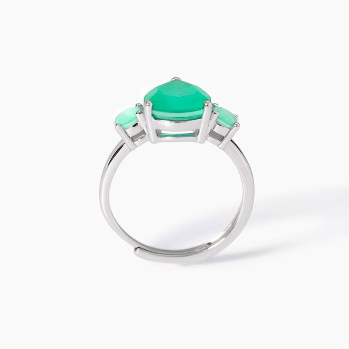 Anello con fusion stone glass verde Santorini