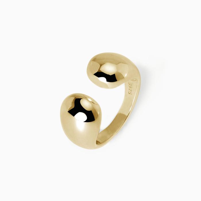 Anello chunky aperto in argento placcato oro Buonumore