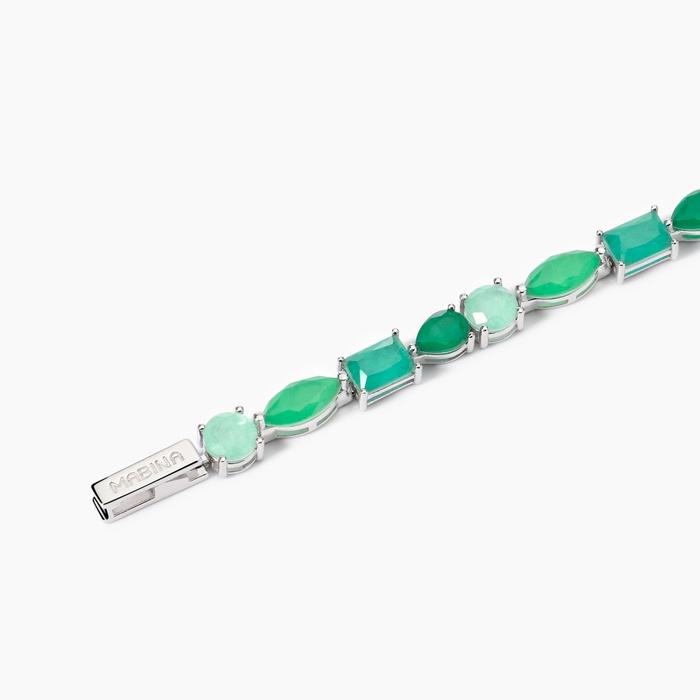 Bracciale con fusion stone glass verde SANTORINI