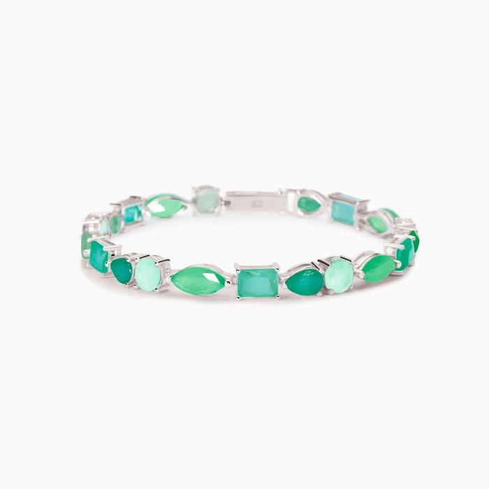 Bracciale con fusion stone glass verde SANTORINI