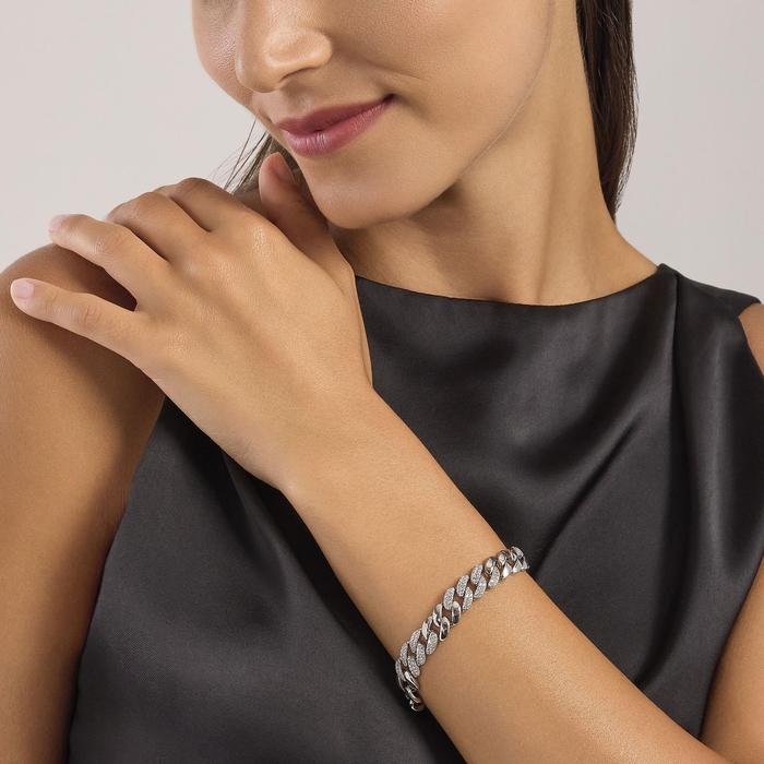 Bracciale con catena groumette e zirconi Un Gran Privilegio