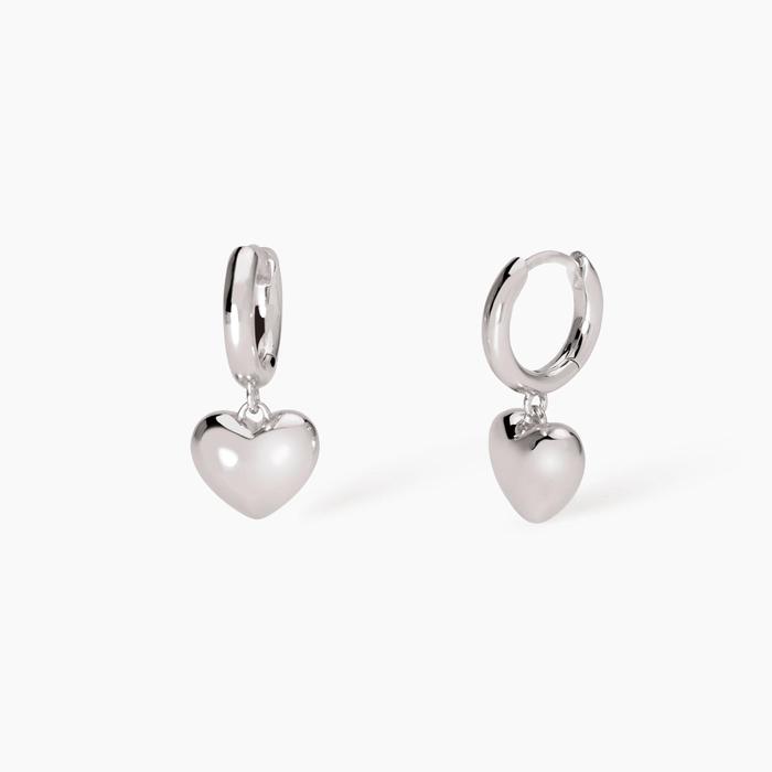 Orecchini in argento con cuore Feeling