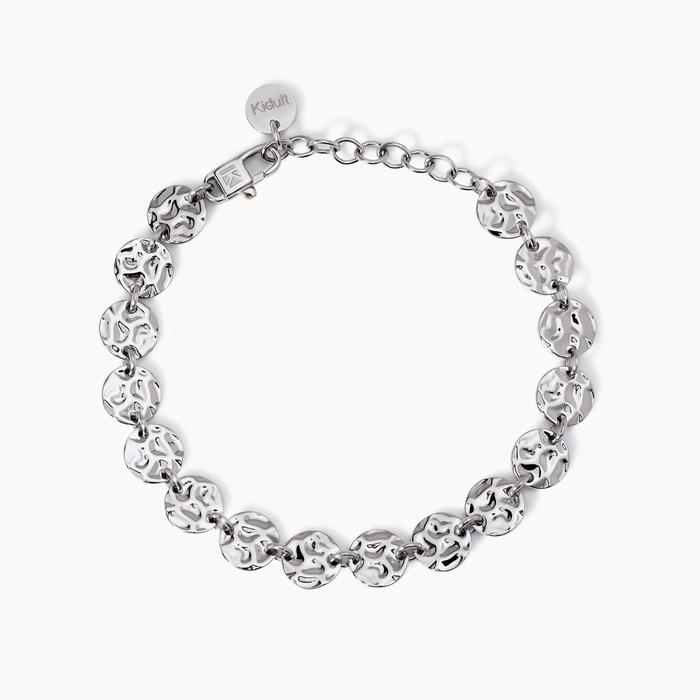 Bracciale con tondi effetto martellato