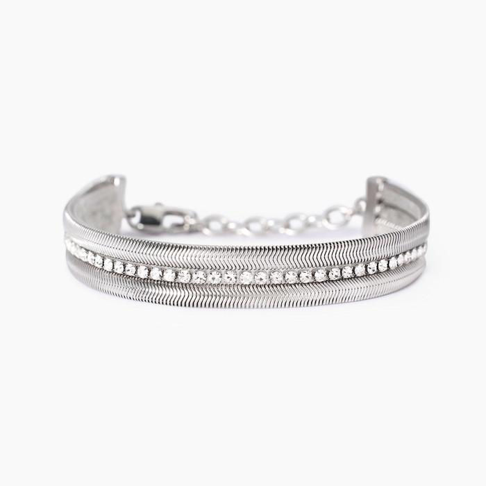 Bracciale con doppia catena e tennis