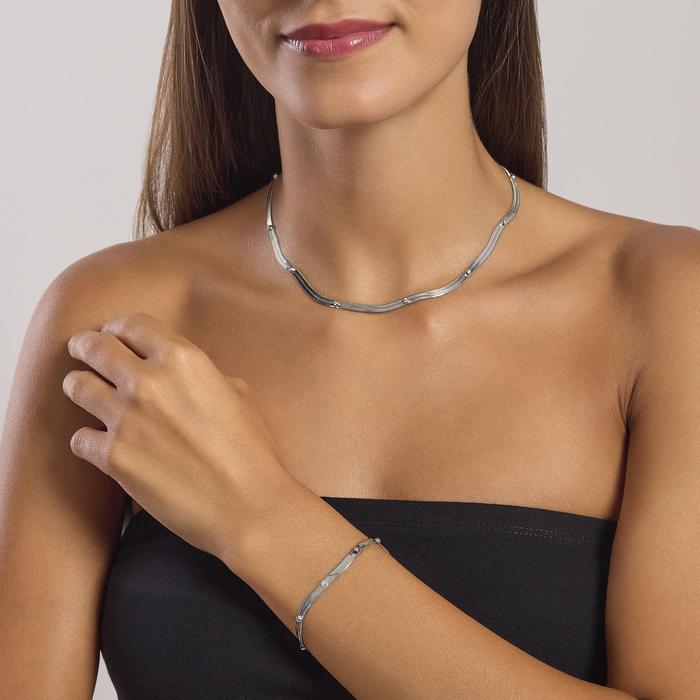 Collana girocollo con cristalli bianchi Style 04