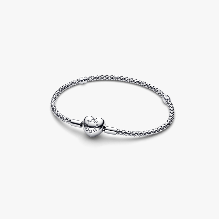 Bracciale Maglia Geometrica con Chiusura a Cuore