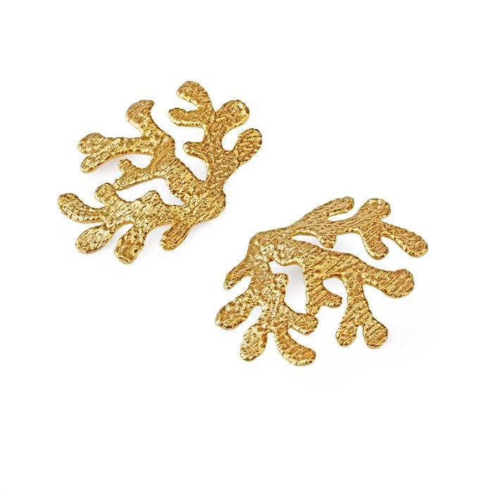 Orecchini Rami Di Corallo Gold