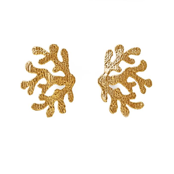 Orecchini Rami Di Corallo Gold