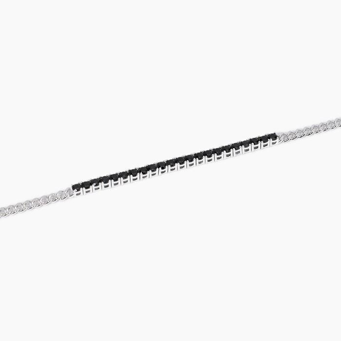 Bracciale con catena groumette e tennis di zirconi Midnight