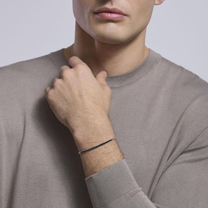 Bracciale con catena groumette e tennis di zirconi Midnight