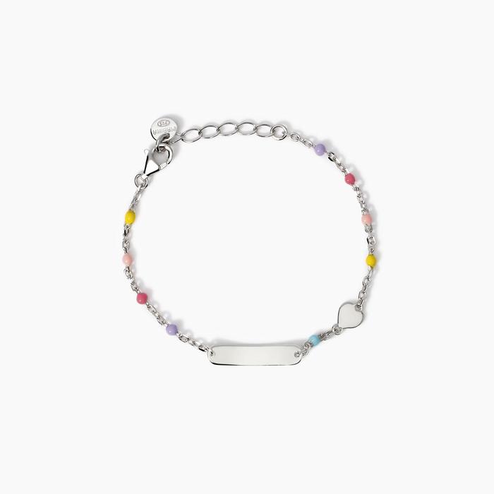 Bracciale da bambina con targhetta incidibile e cuore Heart-Tag