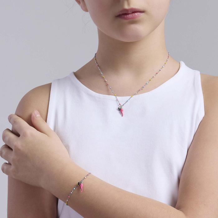 Bracciale multicolor con cornetto rosa Buena Suerte