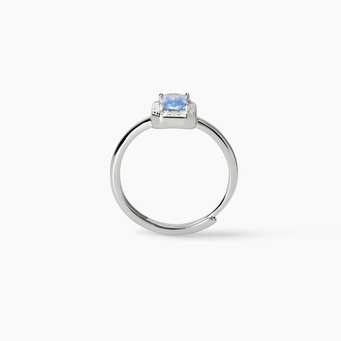 Anello con acquamarina sintetica Cool or Rétro