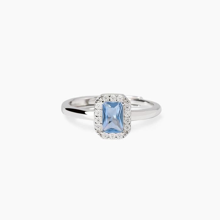 Anello con acquamarina sintetica Cool or Rétro