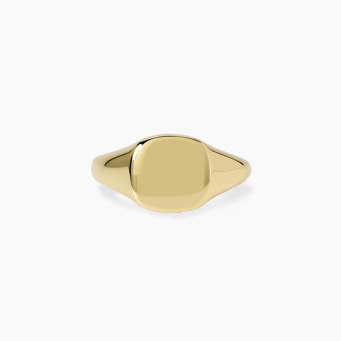Anello chevalier regolabile in argento placcato oro Nobile