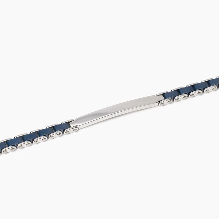 Bracciale uomo con inserti in ceramica blu Outside