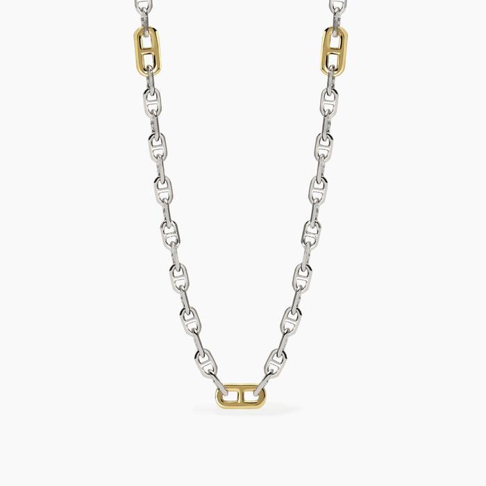 Collana uomo con elementi placcati oro Skipper