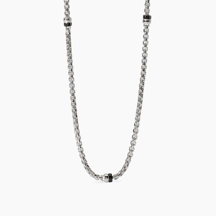 Collana uomo con catena veneta ed elementi bruniti Montecarlo