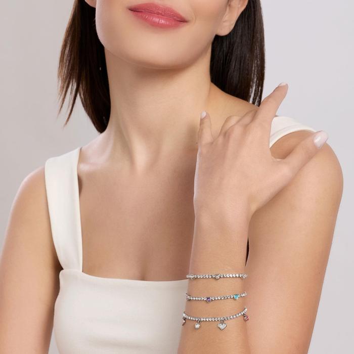 Bracciale tennis in cristalli e cuori Style 50
