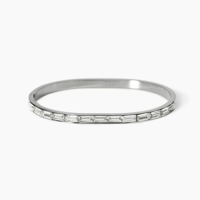 Bracciale rigido in acciaio e zirconi