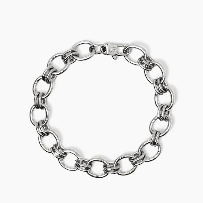 Bracciale in acciaio con catena larga