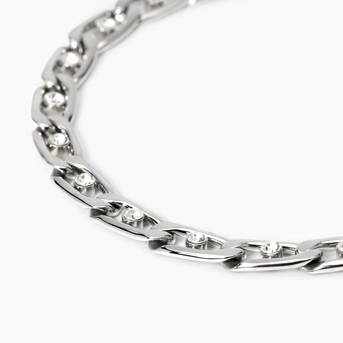 Bracciale con catena groumette e cristalli