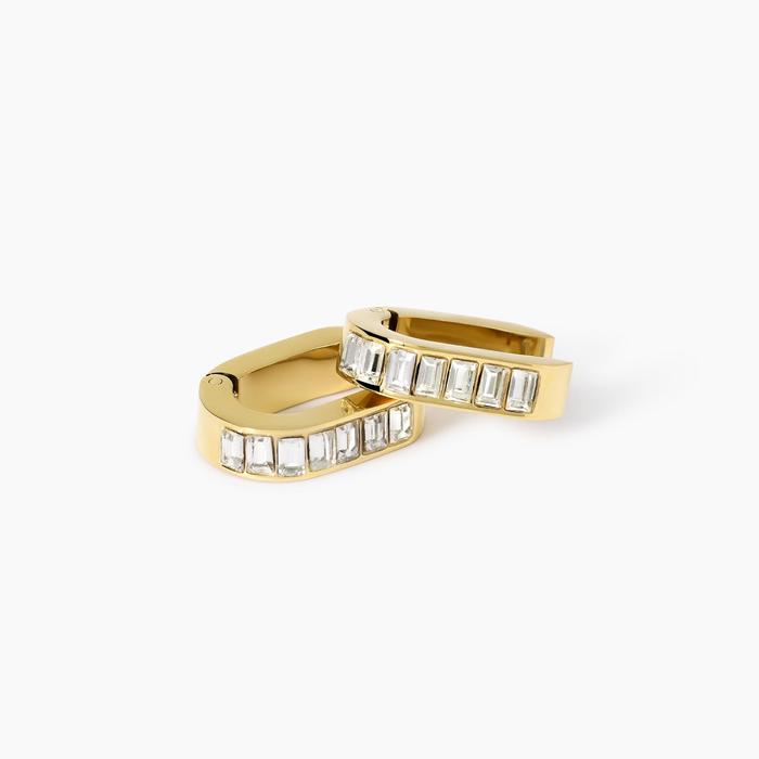 Style 21 Orecchini in acciaio dorato con cristalli