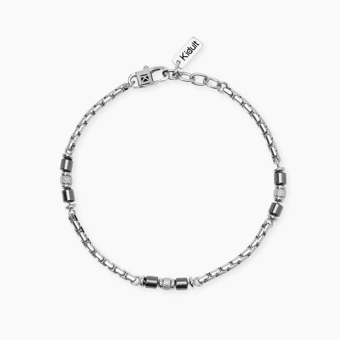 Bracciale in acciaio e ematite Style 03