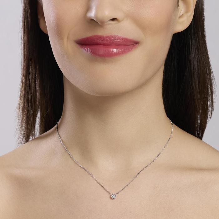 Girocollo con punto luce tondo in diamante lab-grown 0,14 carati My Diamond