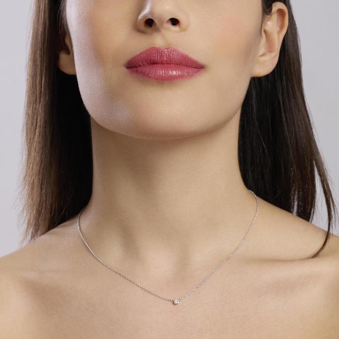 Girocollo con punto luce tondo in diamante lab-grown 0,04 carati My Diamond