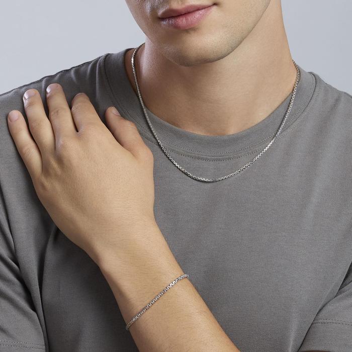 Bracciale in argento con catena greca Greca