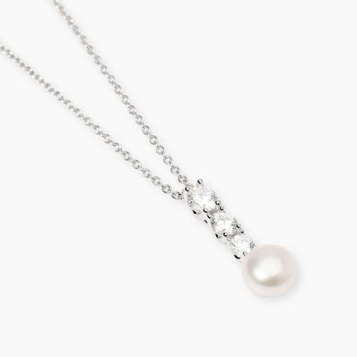 Girocollo con zirconi e perla coltivata JULIETTE