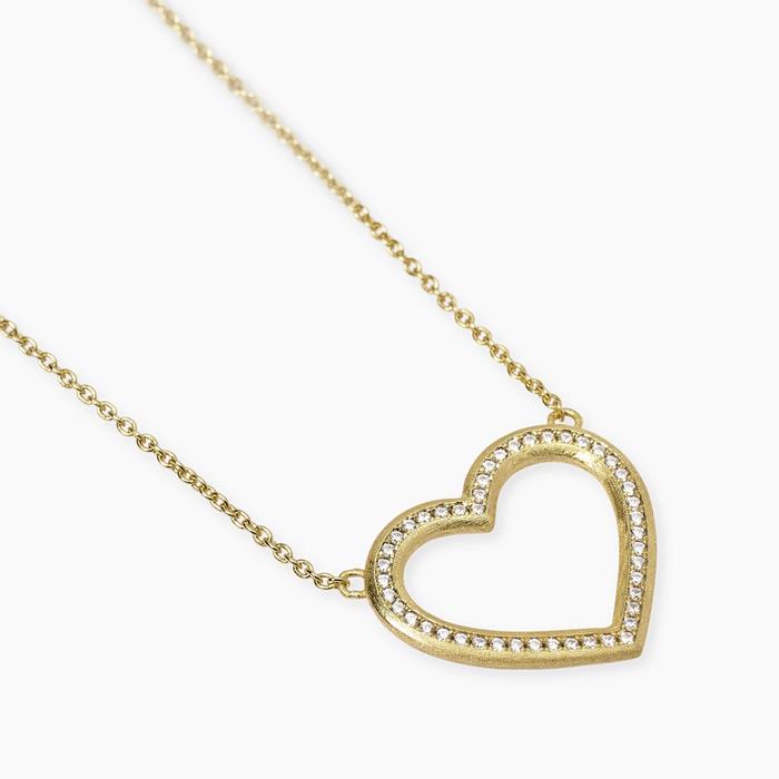 Girocollo in argento dorato con cuore VERA