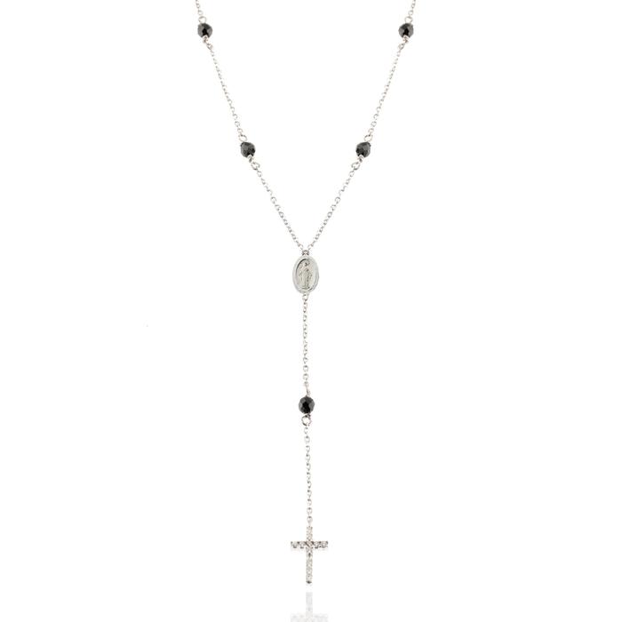 Collana Croce d'Oro Vero e Zirconi