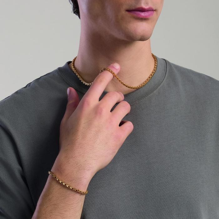 Bracciale uomo in acciaio dorato con catena fancy Style 35