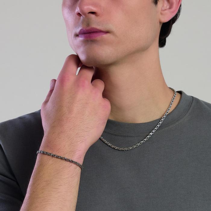 Bracciale uomo in acciaio con catena fancy Style 35