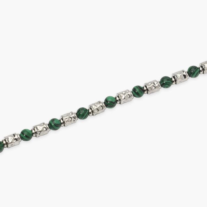 Bracciale uomo in acciaio e malachite sintetica Style 38