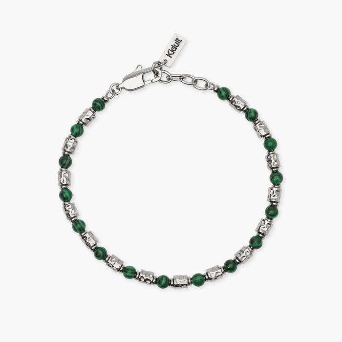Bracciale uomo in acciaio e malachite sintetica Style 38