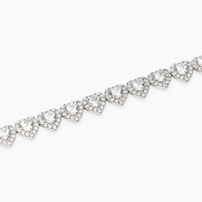 Bracciale tennis con cuori in zirconi bianchi LOVE AFFAIR