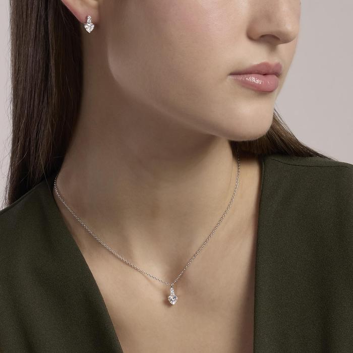 Girocollo con pendente con zirconi taglio cuore ROUGE