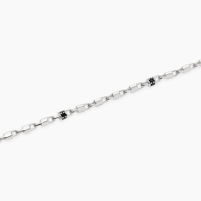 Bracciale regolabile con elementi esagonali e zirconi neri WAY OUT